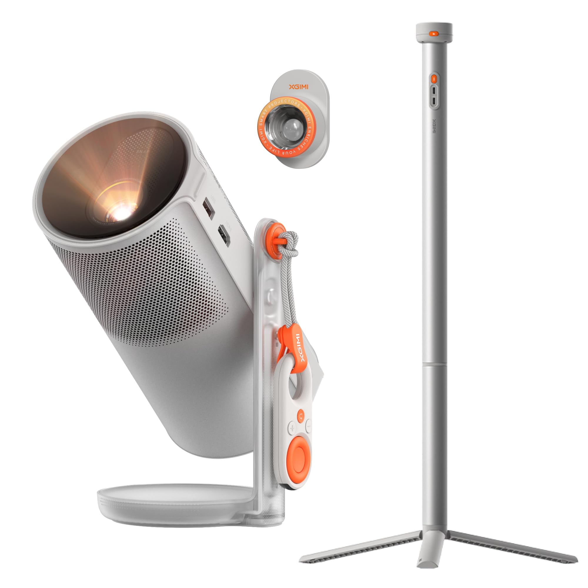 XGIMI MoGo 4 2025 NUOVO Proiettore Portatile con Base PowerBase | 5 Ore di Autonomia, Google TV con Netflix con Licenza, Supporto Regolabile a 360°, 450 Lumen ISO, 2 x 6W Harman Kardon
