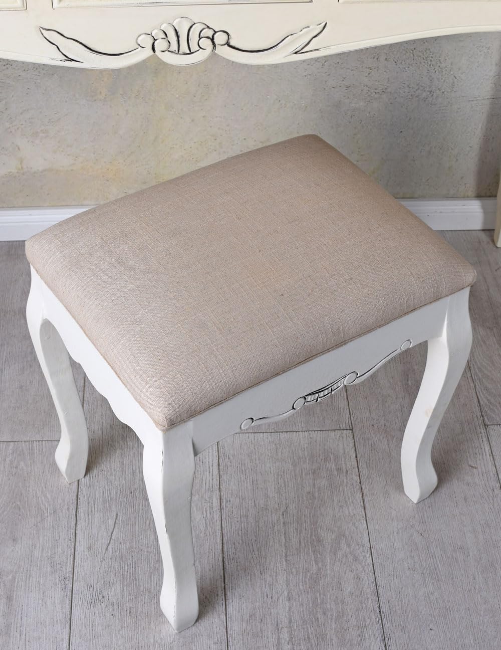 Tabouret De Coiffeuse Rose Hzuaneri - 40x46x77 Cm, Assise Rembourrée, Supporte 100 Kg