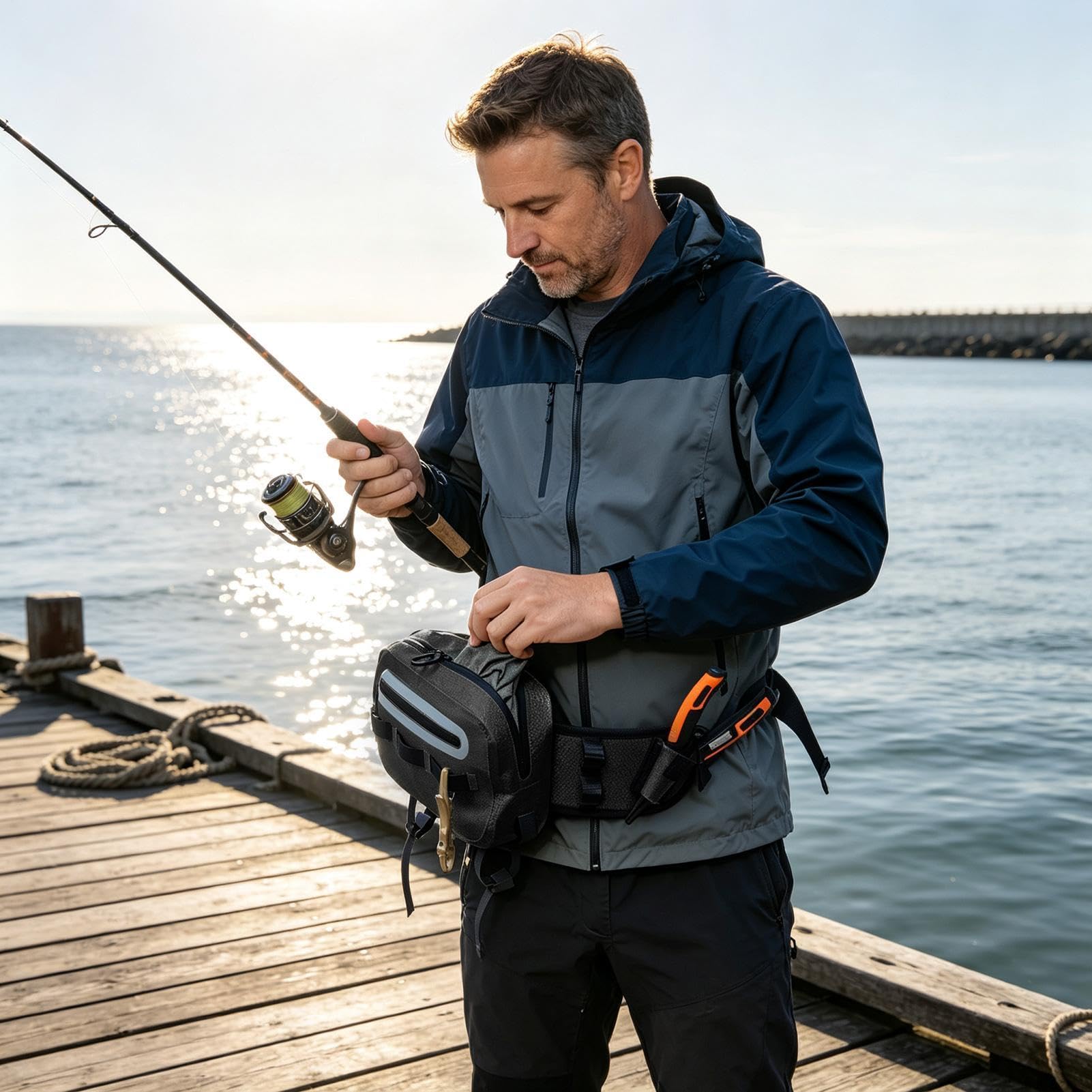Generico da Pesca Organizer Impermeabile Porta Attrezzatura per la Pesca