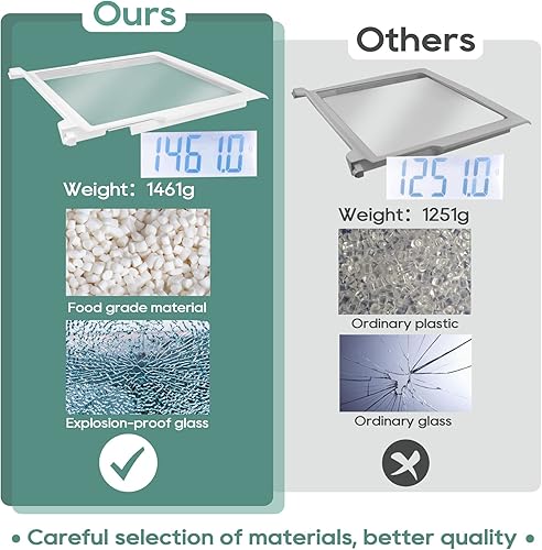 Miniatura 7 de W10276348, WPW10276348, W10276344, 2309524, 2312014 Estante de vidrio compatible con Whirlpool, Kenmore, maytag, Amana, Crosley, etc., refrigerador