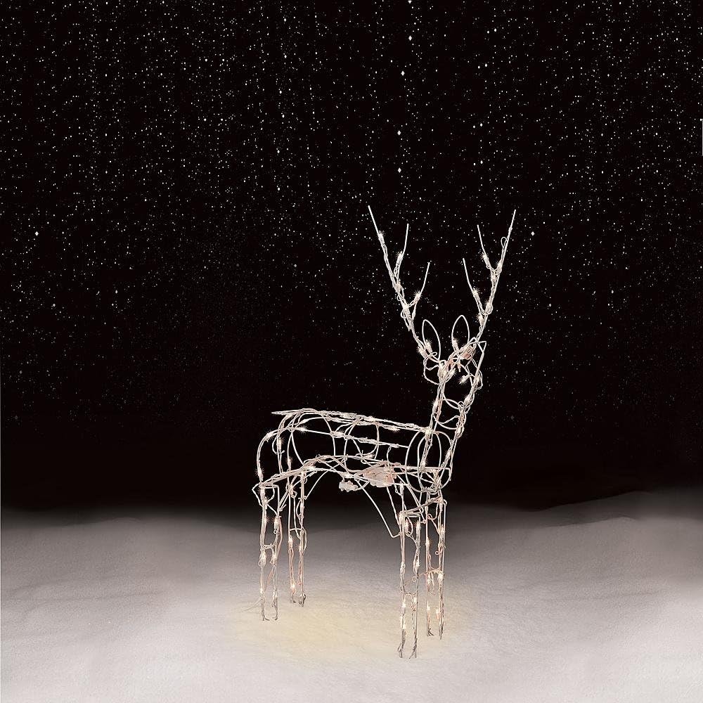 48" Lighted Animated Standing Buck or 42" Lighted Animated Feeding Doe Christmas Outdoor Decor