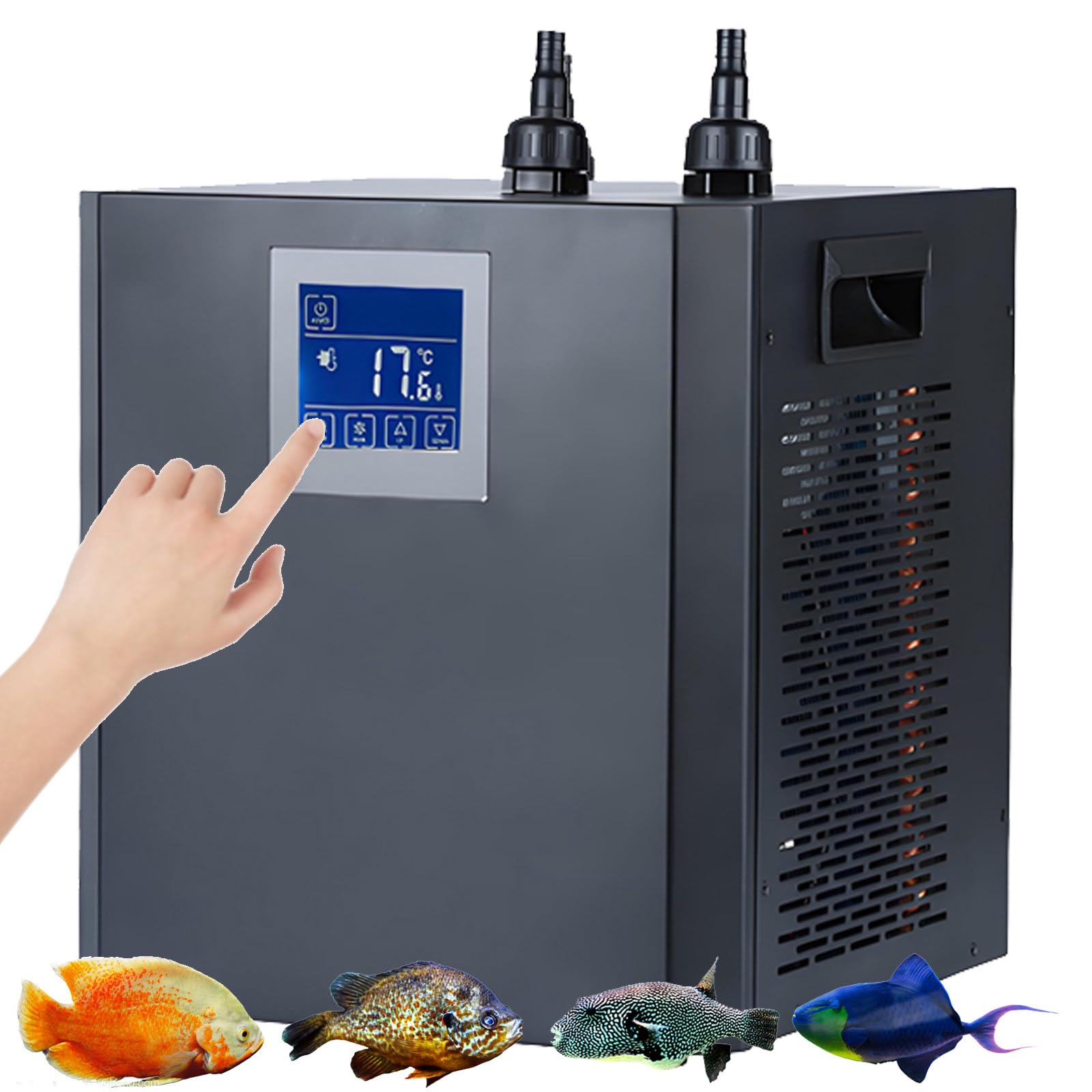 Refroidisseur d'aquarium 300 L, 600 W, 1/3 CV, équipement hydroponique avec Tuyau et Pompe à Eau pour Aquariums familiaux, Fruits de mer, marchés et hôtels.