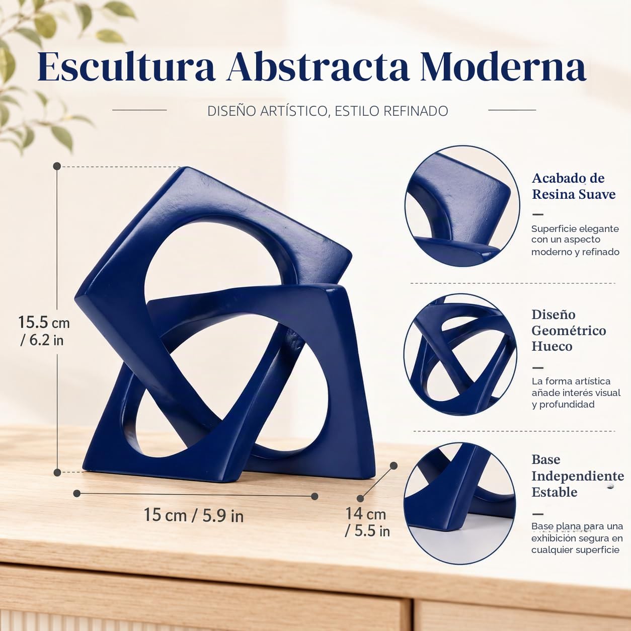 XMGZQ Escultura Moderna de Cubo geométrico,decoración de Estatua de Nudo Azul,estantería para el hogar,Centro de Mesa Decorativo,Escultura de Cubo y Figuras,Acento de decoración del hogar Azul Marino