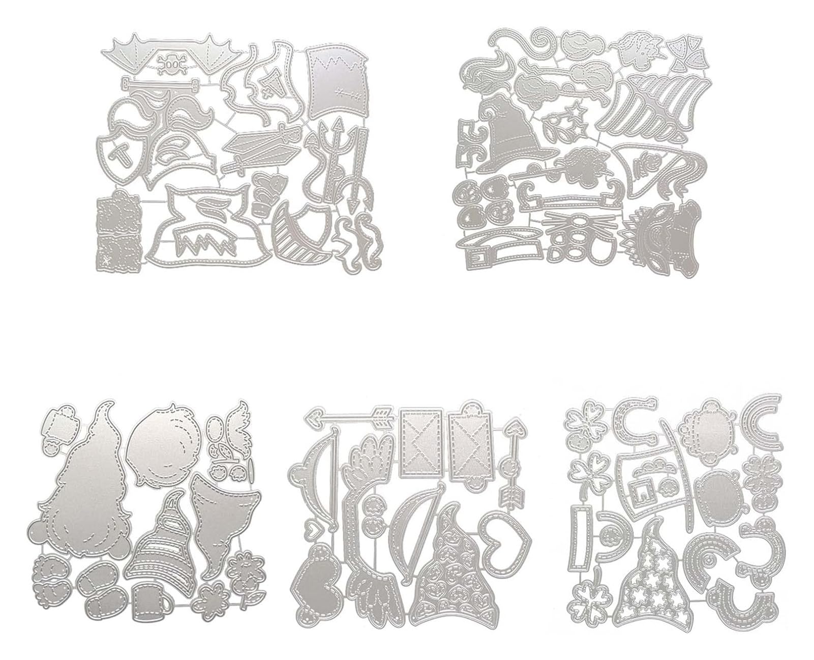 Kit de fabricación de moldes Troqueles de corte Troqueles de metal Troqueles de corte de gnomos Plantillas de corte DIY Plantilla de corte para álbum de recortes, tarjetas de papel, gofrado,