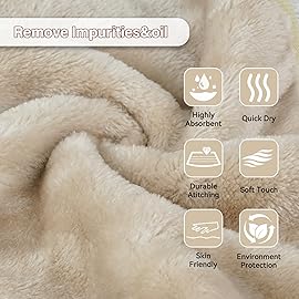 Nugilla Makeup Remover Cloths, 8 Packs Makeup Remover Towels Reusable Face Wash Cloth, Soft Microfiber Face Cloth for Women(Beige)