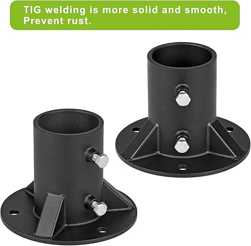 Miniatura 2 de Insaga Brida de base de 2.5 pulgadas, brida de piso de poste de valla de eslabones de cadena, soporte de hormigón sólido pesado para sostener la