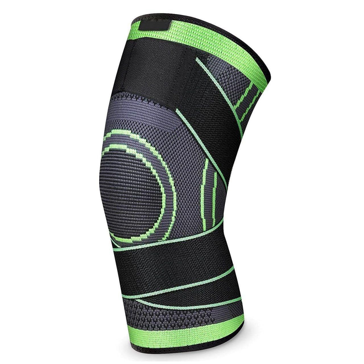 Knee Wrap Compression for Injuries, Knee Protection Guard Helpful in Pain Relief and Recovery, Knee Warp for Men & Women Neoprene Black & Neon- 1Pcs, Free Size-image-5