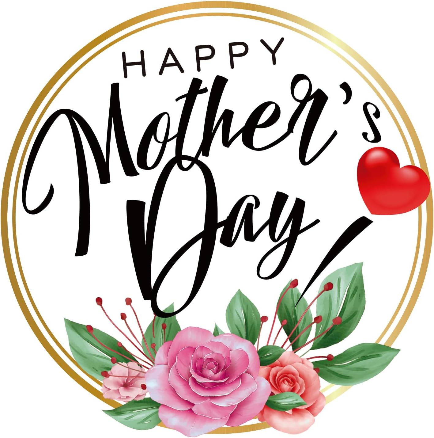 Hohomark 36PCS Happy Mother's Day Gift Labels Stickers 1.5" Floral Mother's Day Gift Tag Farmhouse Labels Stickers for Envelope Seals Gift Wrap Boxes Cards Party Favor Decorations
