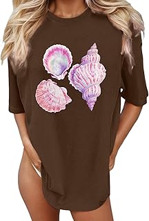 Camiseta de manga larga para mujer, con gráficos de gran tamaño, vintage, holgada, para vacaciones de verano, para el tiempo libre