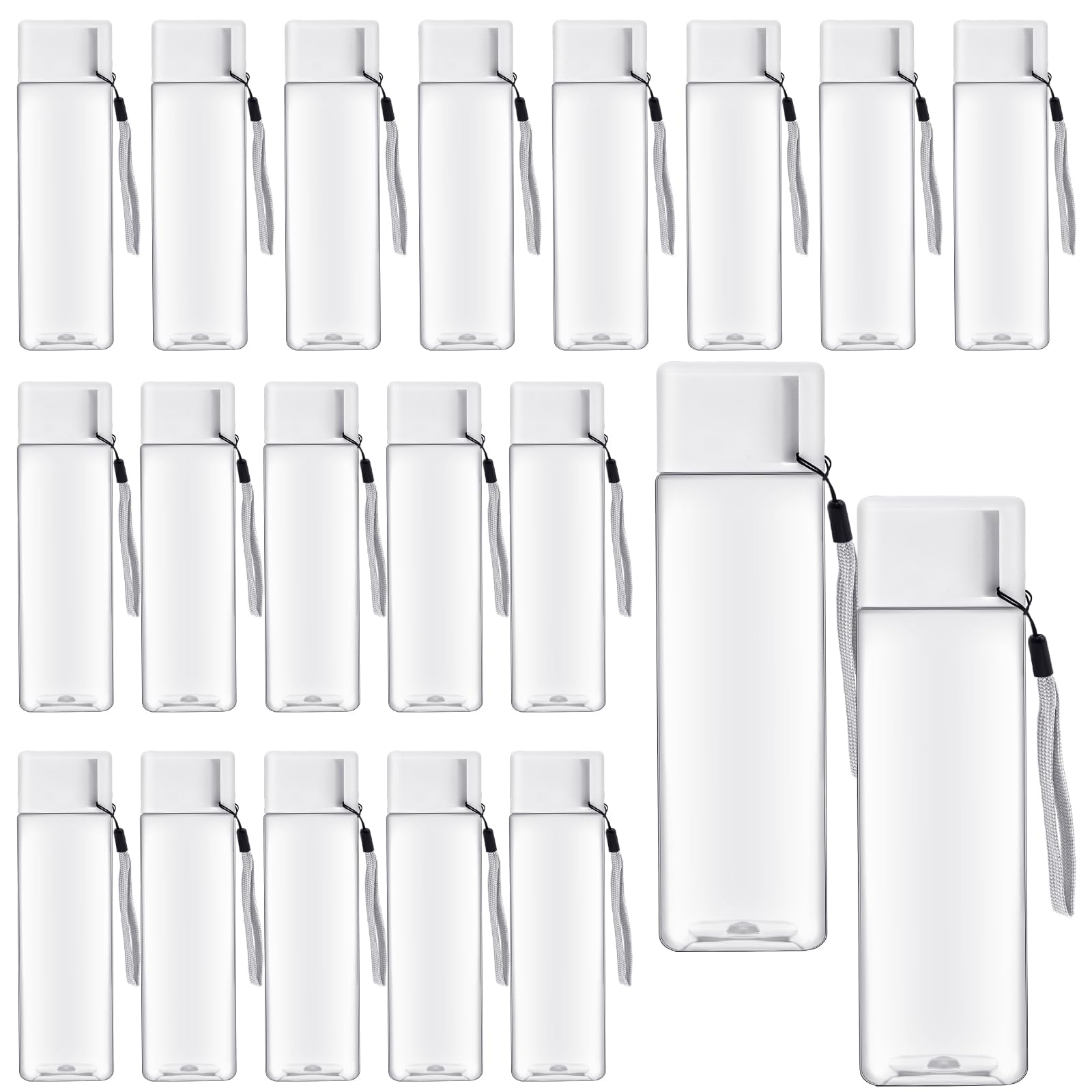 20 Pack Plastic Water Bottle Bulk for Kids 500ml Clear Sports Water Bottles Leakproof Reusable Wide Mouth Drink Bottles for School Gym Outdoor Travel Camping Fitness-image-49