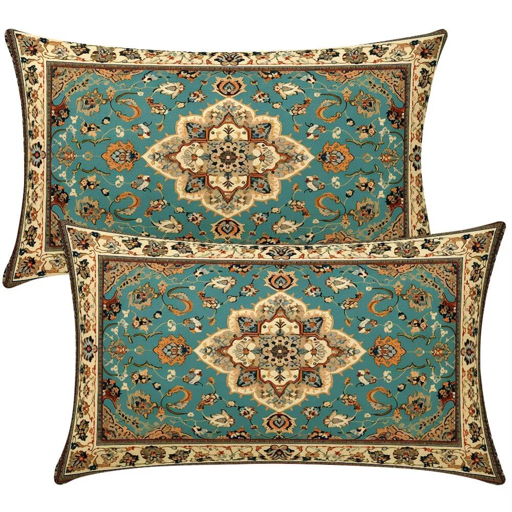 Nordic Cushion Covers 40x70 cm Set of 2 Decorative Pillows Retro Throw Pillow Case Rectangle Cushion Cover Couch Cushions Covers for Living Room Sofa Bedroom with Invisible Zipper 16x28 Inch -SC486