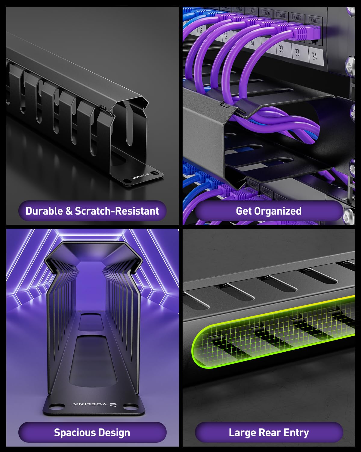 Snapklik.com : 1U Server Rack Cable Management 12-Slot, 19