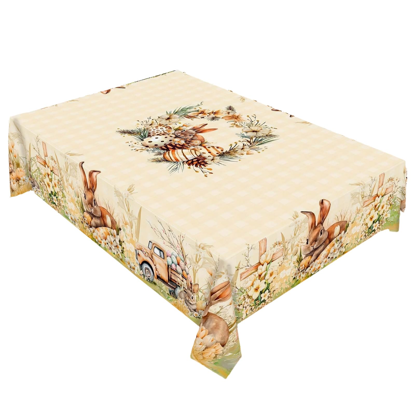 Jazuaiao Easters Festival Velvets Tablecloth for Holiday Decorations for Family Gatherings and Celebration Easters Tablecloth