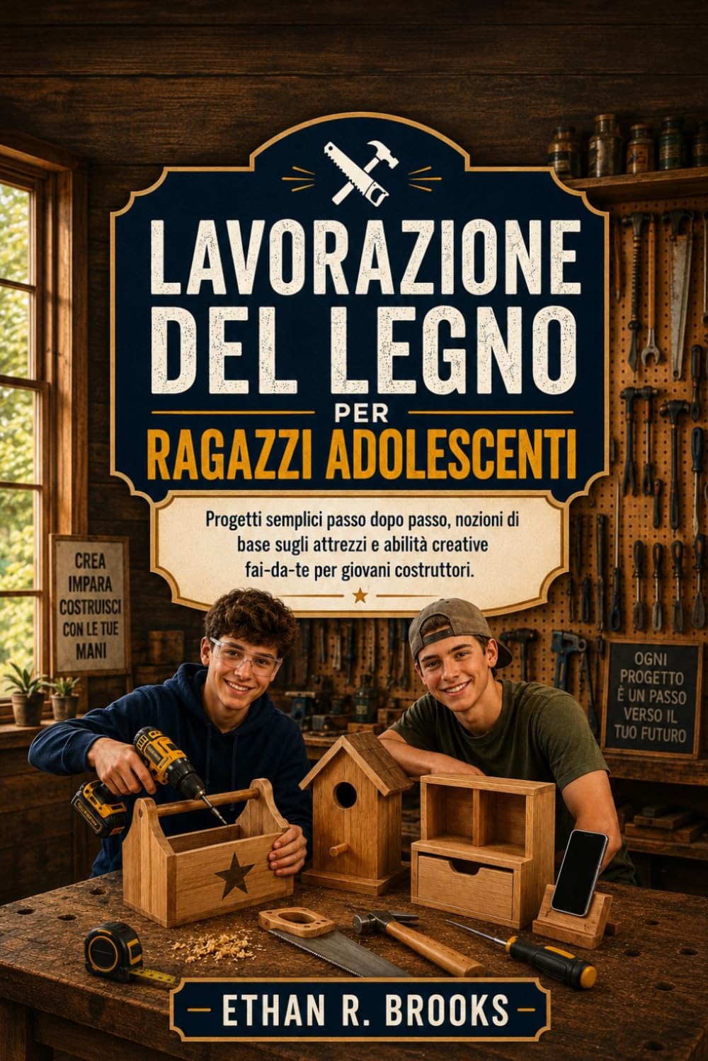LAVORAZIONE DEL LEGNO PER RAGAZZI ADOLESCENTI: Progetti semplici passo dopo passo, nozioni di base sugli attrezzi e abilità creative fai-da-te per giovani costruttori.