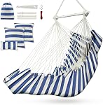 Outerman Chaise Hammock, chaise suspendue avec 3 Coussins et support de repose-pieds, Barre d'écartement métallique durable Max 500Lbs, Chaise à balançoire pour chambre, intérieur & Extérieur, Patio, Porc ou Arbre (Noir)