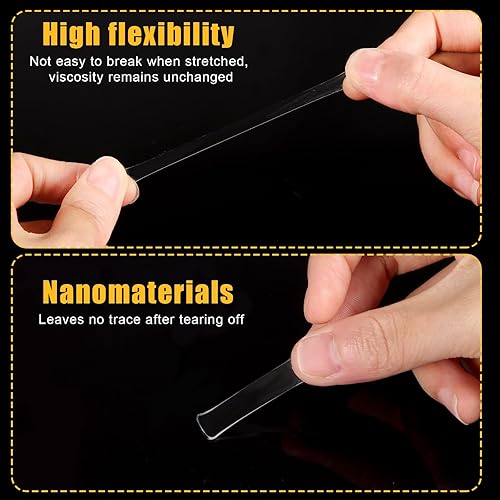 Miniatura 3 de 400 masillas de montaje, masilla adhesiva extraíble transparente de doble cara, puntos adhesivos cuadrados pequeños sin rastro, masilla nano