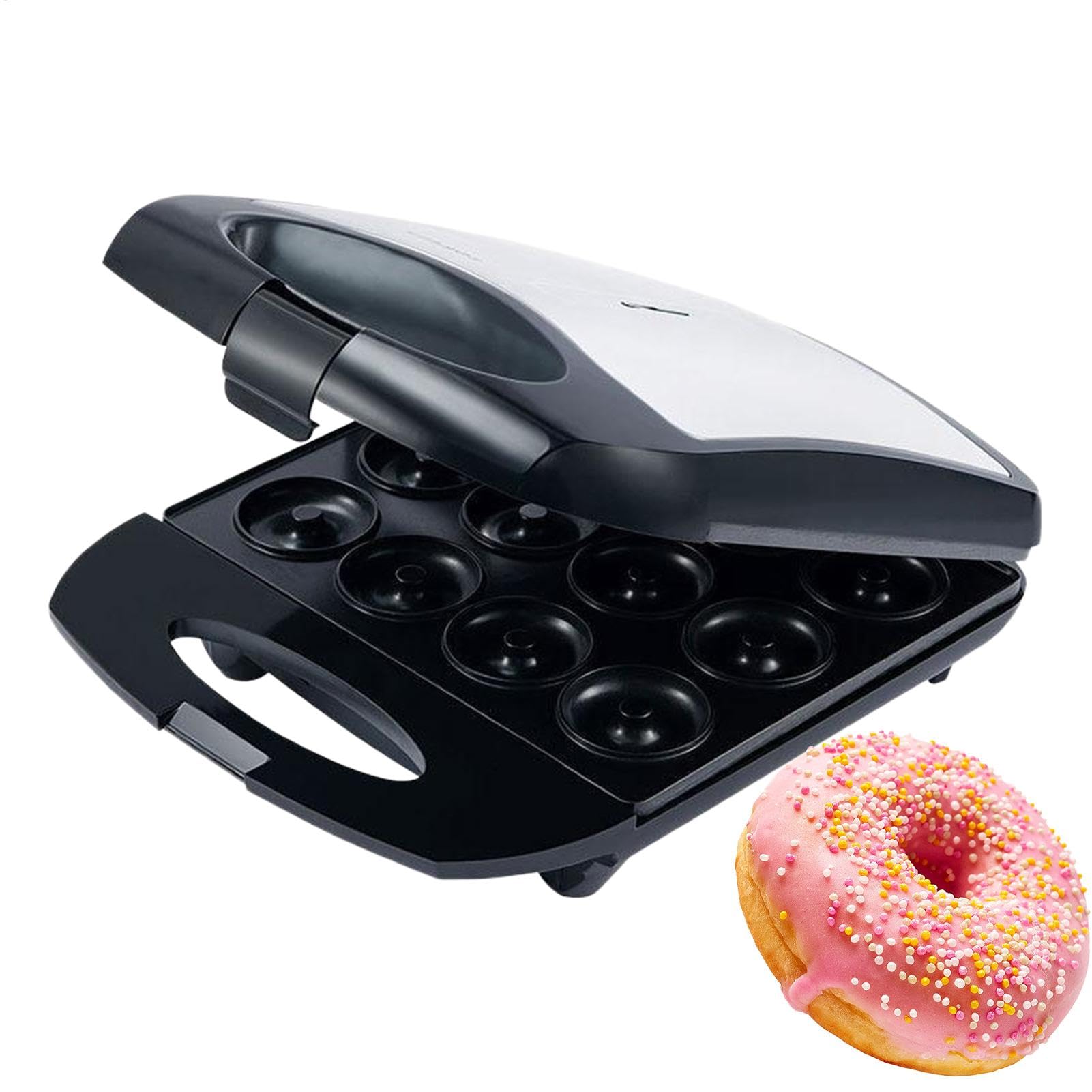 Donut Maker Machine pour la maison, Donut Making Machine | Petit outil de cuisson de machines à beignets électriques avec 12 trous - Pouser de cuisson du petit-déjeuner, plateau de boulanger à gâteau