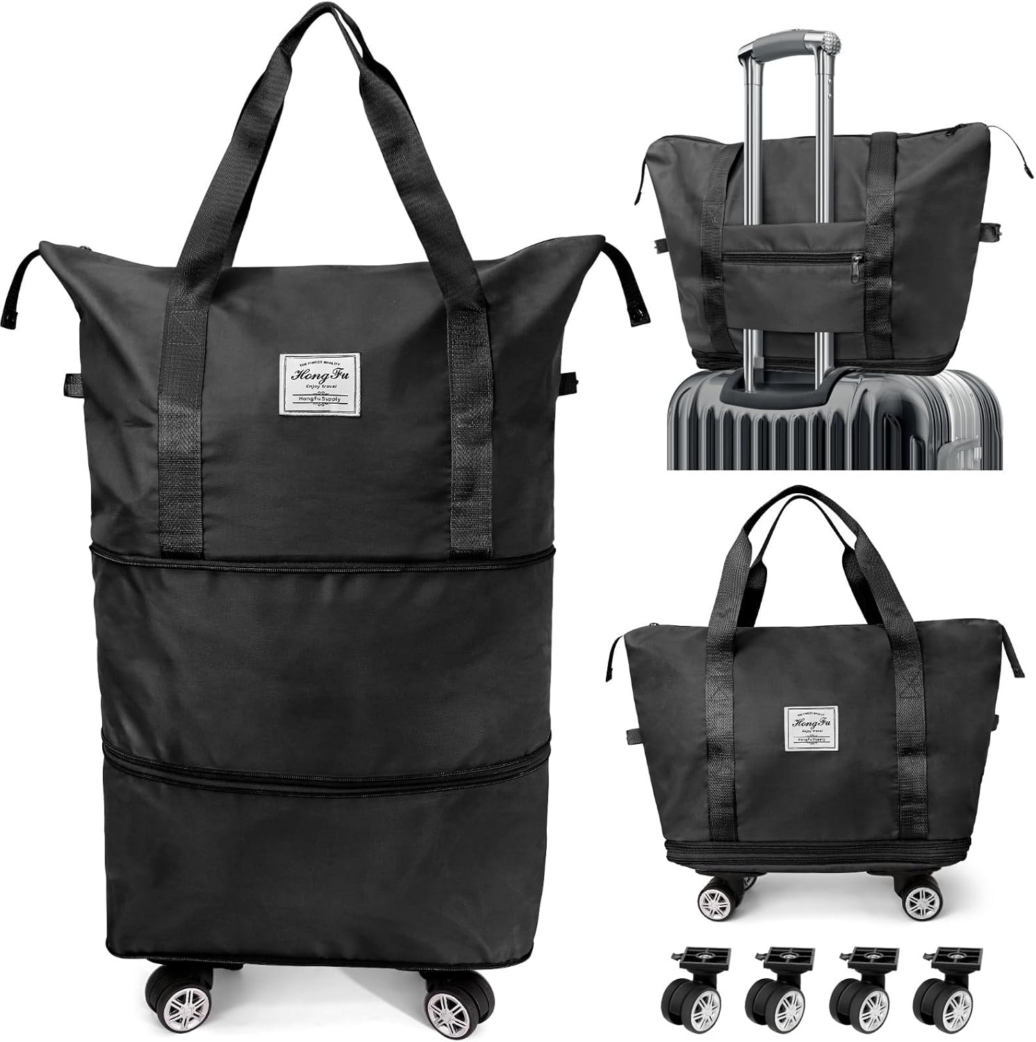 Ranslen Travel Bag With Wheels,Expandable And Foldable Luggage Bag