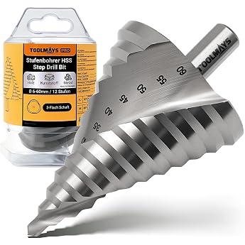 Step Drill HSS Taper Drill Diameter 6-60 mm with 12 mm Shank