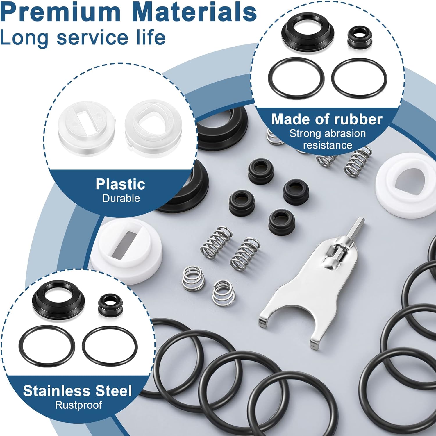 Dreyoo 2 Pack Bathroom Shower Faucet Repair Kit, Compatible with Delta/Peerless #RP3614 and Danco 88103, Compatible with Delta/Peerless Single Handle Faucets, #70 and #212 Ball, Stainless Steel