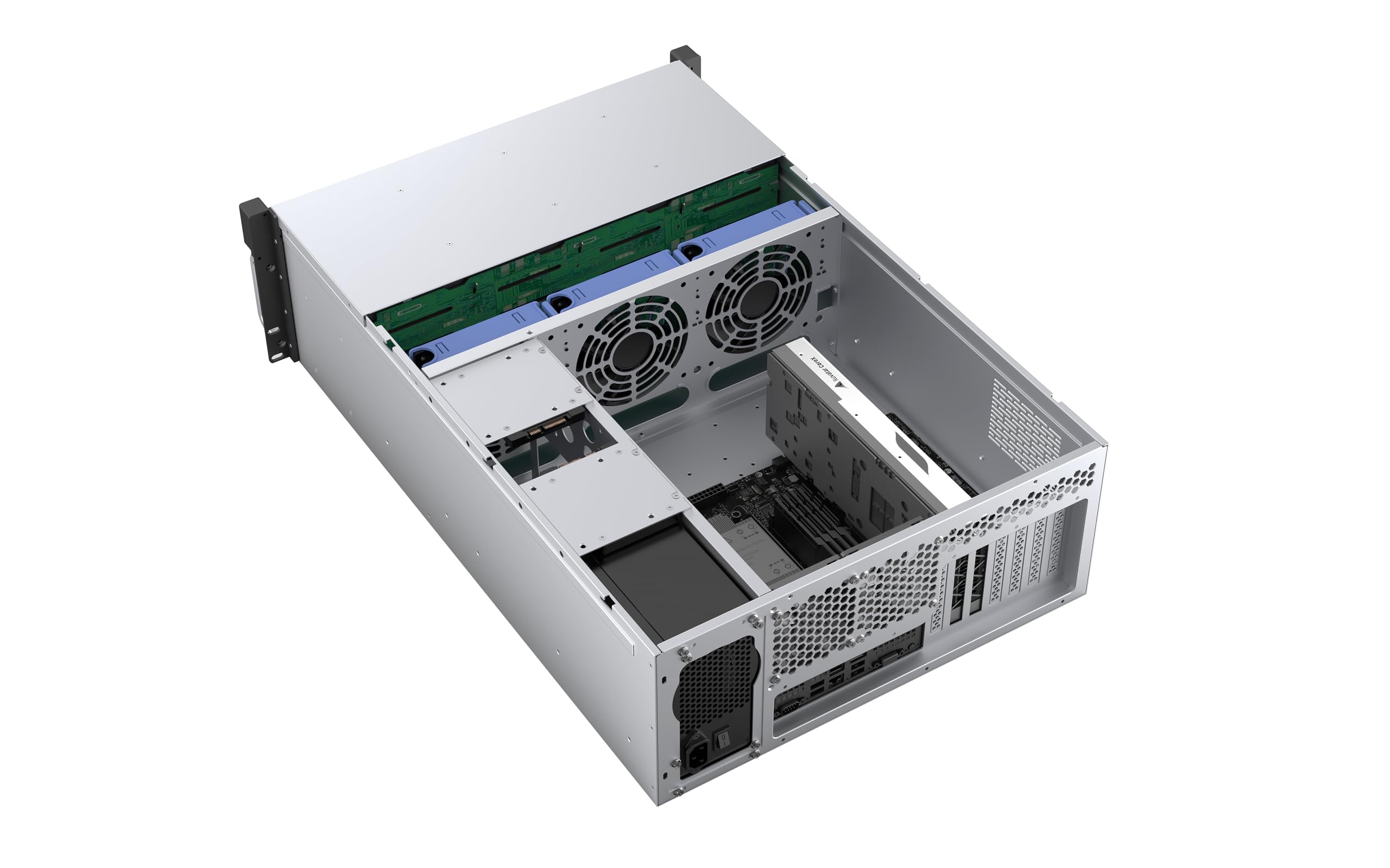 Rosewill Châssis de Serveur monté en Rack 4U | Prend en Charge jusqu'à 24 3,5" 12 Gbit/s Hot Swap | Compatible E-ATX | 3 Ventilateurs PWM de 120 x 38 mm | RSV-H424