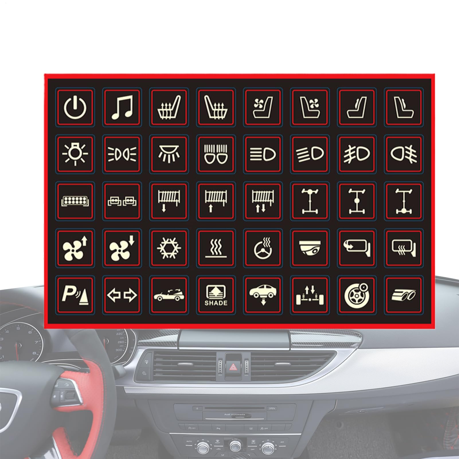 – 40-Piece Fluorescent Green Decals, Luminous Car Button Stickers, Interior Circuit Panel Labels, Night Safety Markers, Automotive Interior Decoration Accessories