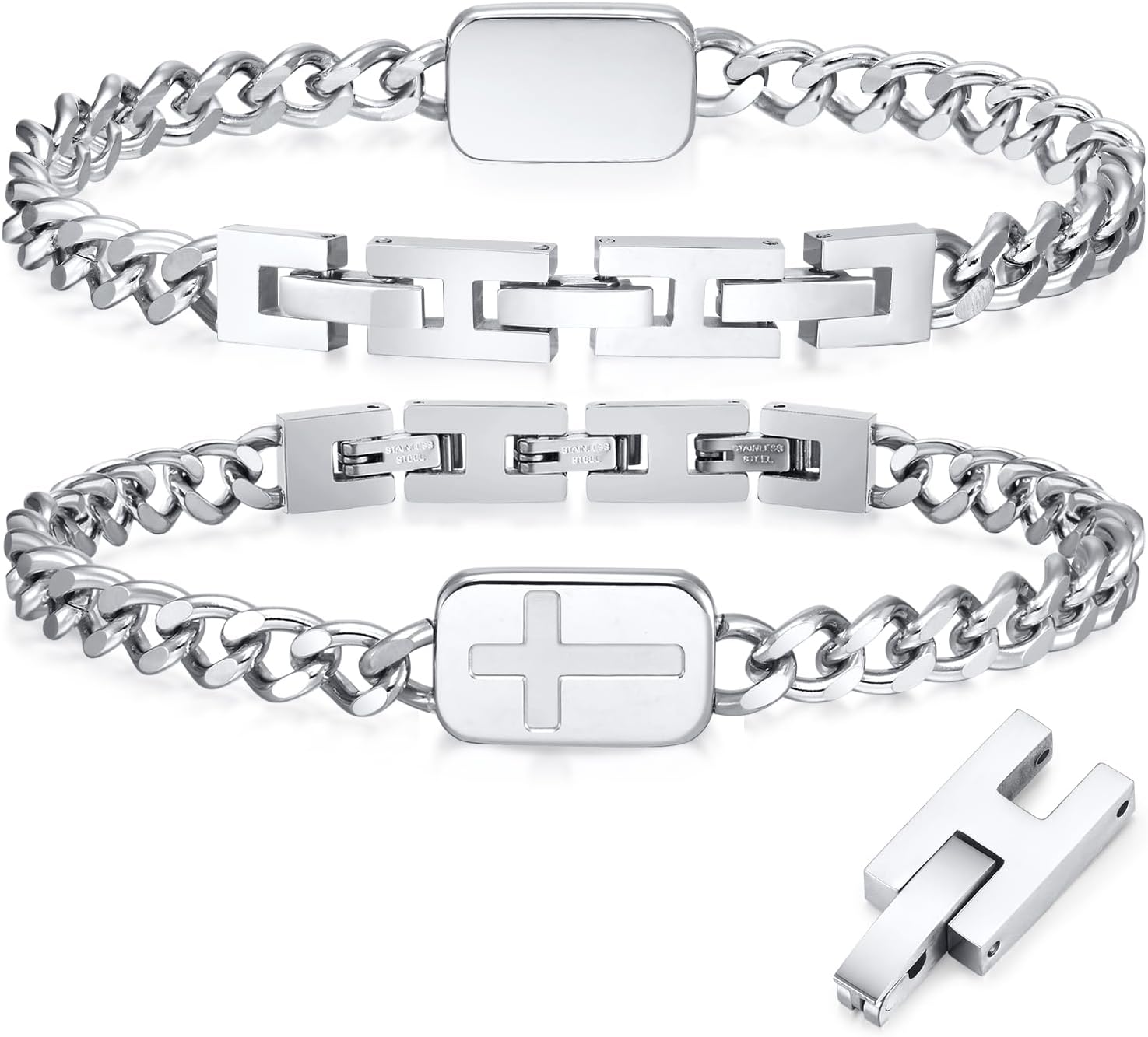 VNOX Silver Cross Bracelets for Men, Cool Mens Jamaica Ubuy