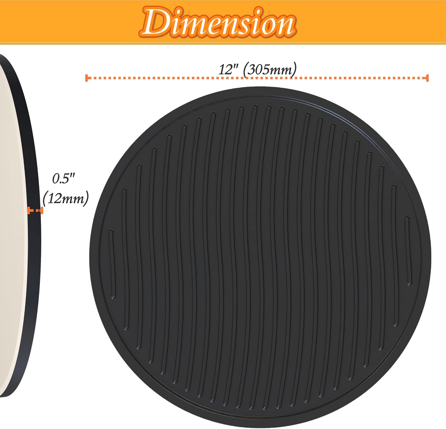 Pizza Stone Grill Griddle Combo; 12" Round Reversible Pizza Baking Board Ceramic Griddle; Backyard BBQ Accessory for Stove/Pizza Oven/Gas Charcoal Grills; Thermal Shock Resistant (Round, 12)