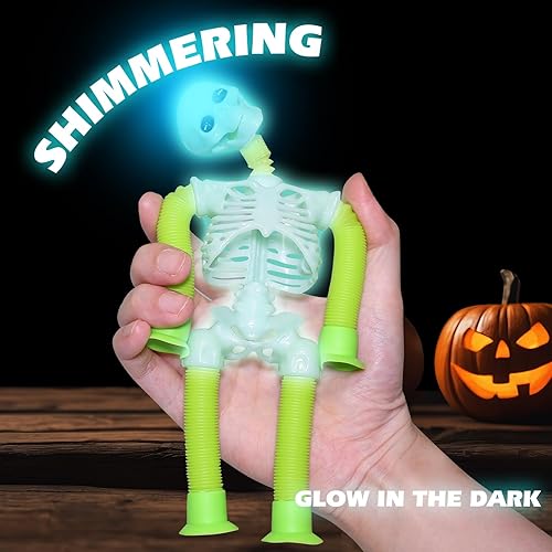 Miniatura 4 de Tubos LED para reventar burbujas, 4 piezas de juguetes sensoriales con luz LED, paquete de juguetes sensoriales robot telescópico con ventosa,