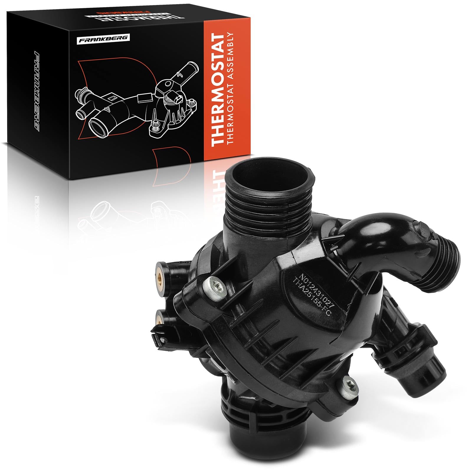 Frankberg Termostato del liquido di raffreddamento 103°C 11537601158 | Compatibile con: Serie 1 Cabrio E88, X5 E70, Serie 3 Coupé E92, Serie 3 Touring E91, Serie 3 Cabrio E93