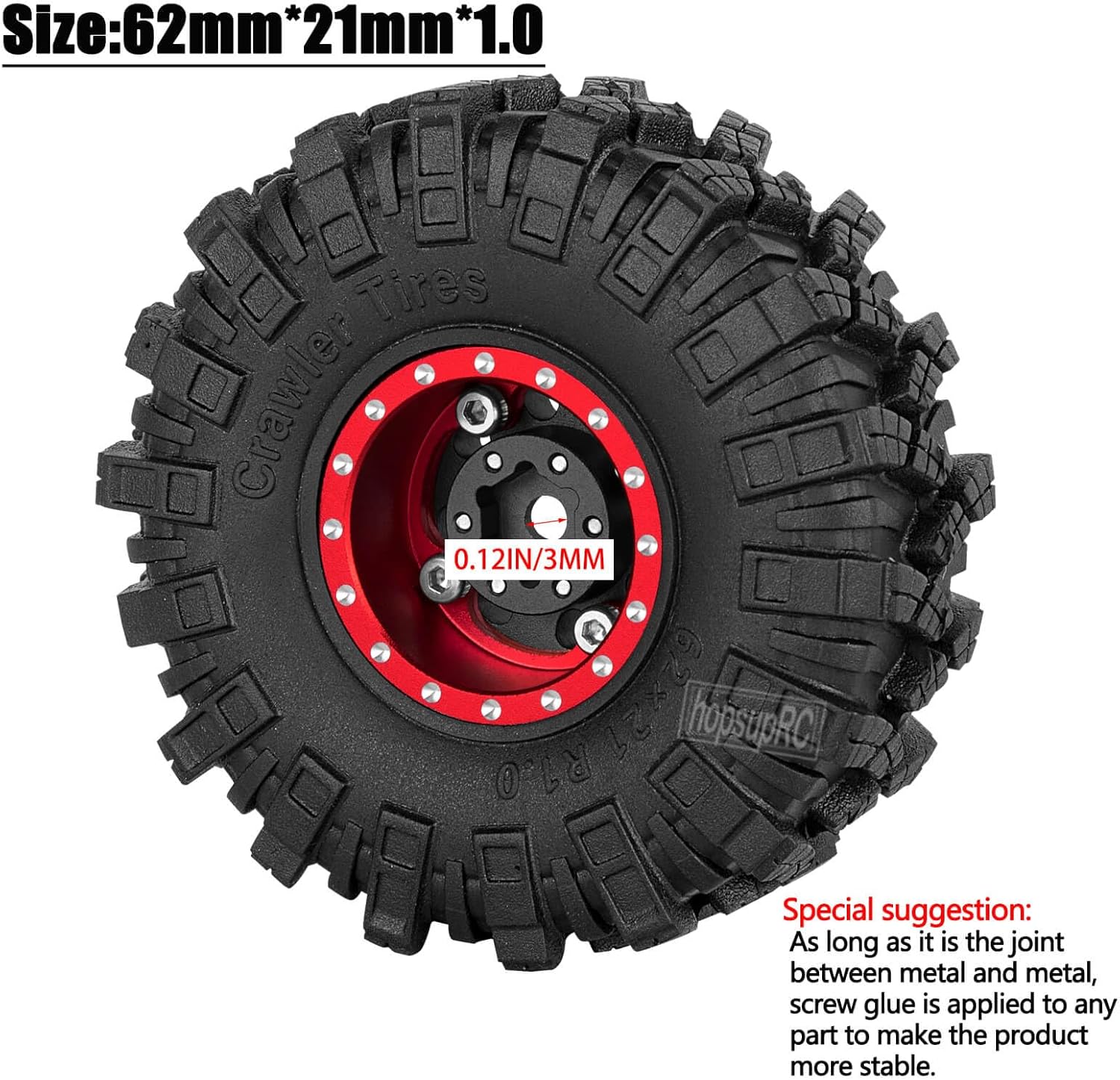 1.0 Beadlock Wheel Tires Wheel Hub Wheels Rim for 1/24 SCX24 FCX24 1/18 TRX4M RC Crawler Car. Aluminum 1.0 in Beadlock Wheel Rims Heavy Duty Rim,Black