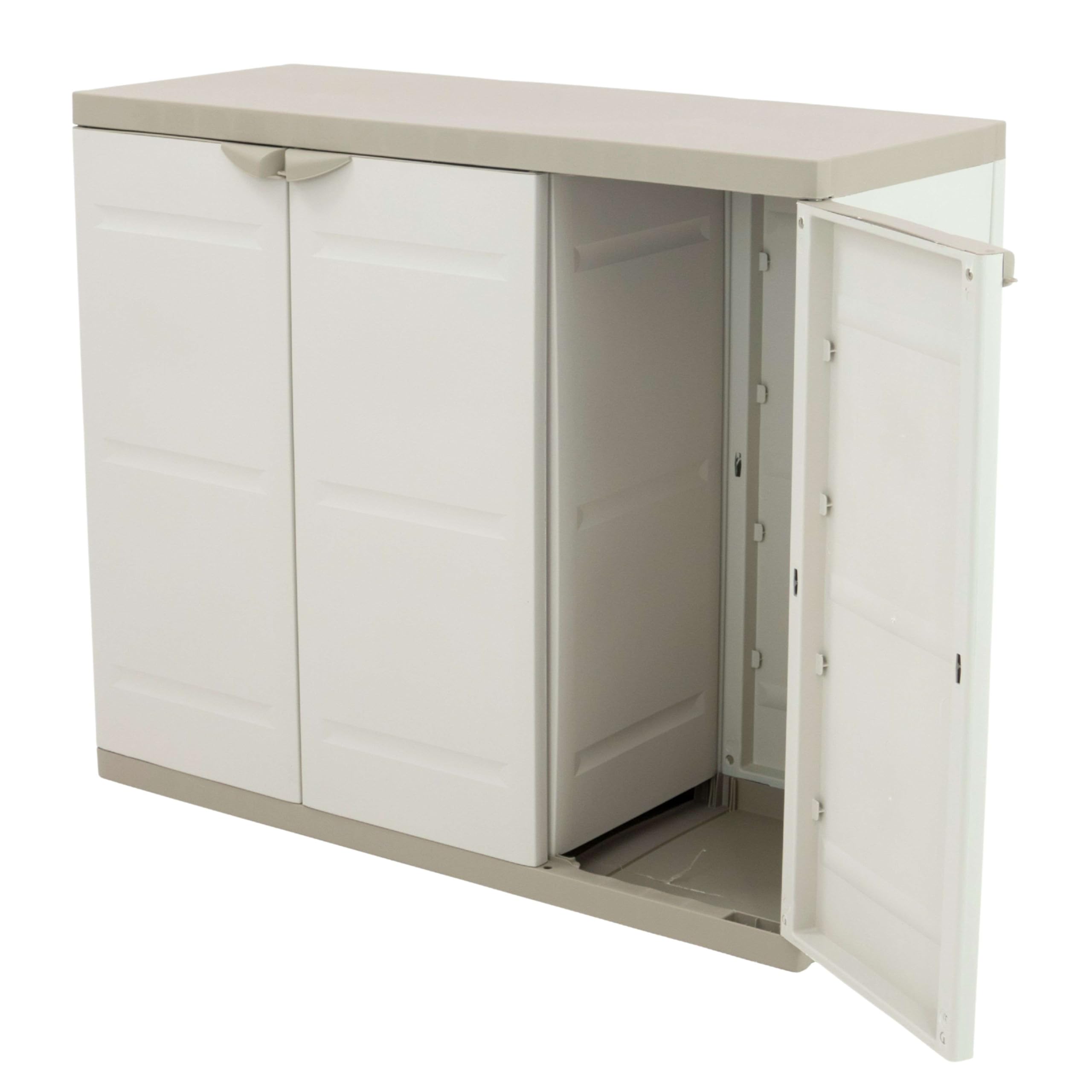 Plastiken (HLKRQ) Titanium Armarios, Beige, 105 (largo horizontal), 44 (ancho), 88 (alto) cm
