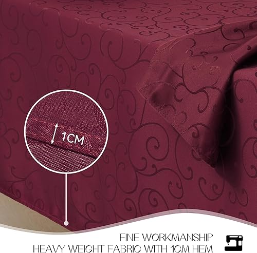 Miniatura 3 de Romanstile Mantel rectangular de jacquard, resistente al agua, elegante, patrón rizado, damasco, lavable, decorativo, circular, de poliéster, para