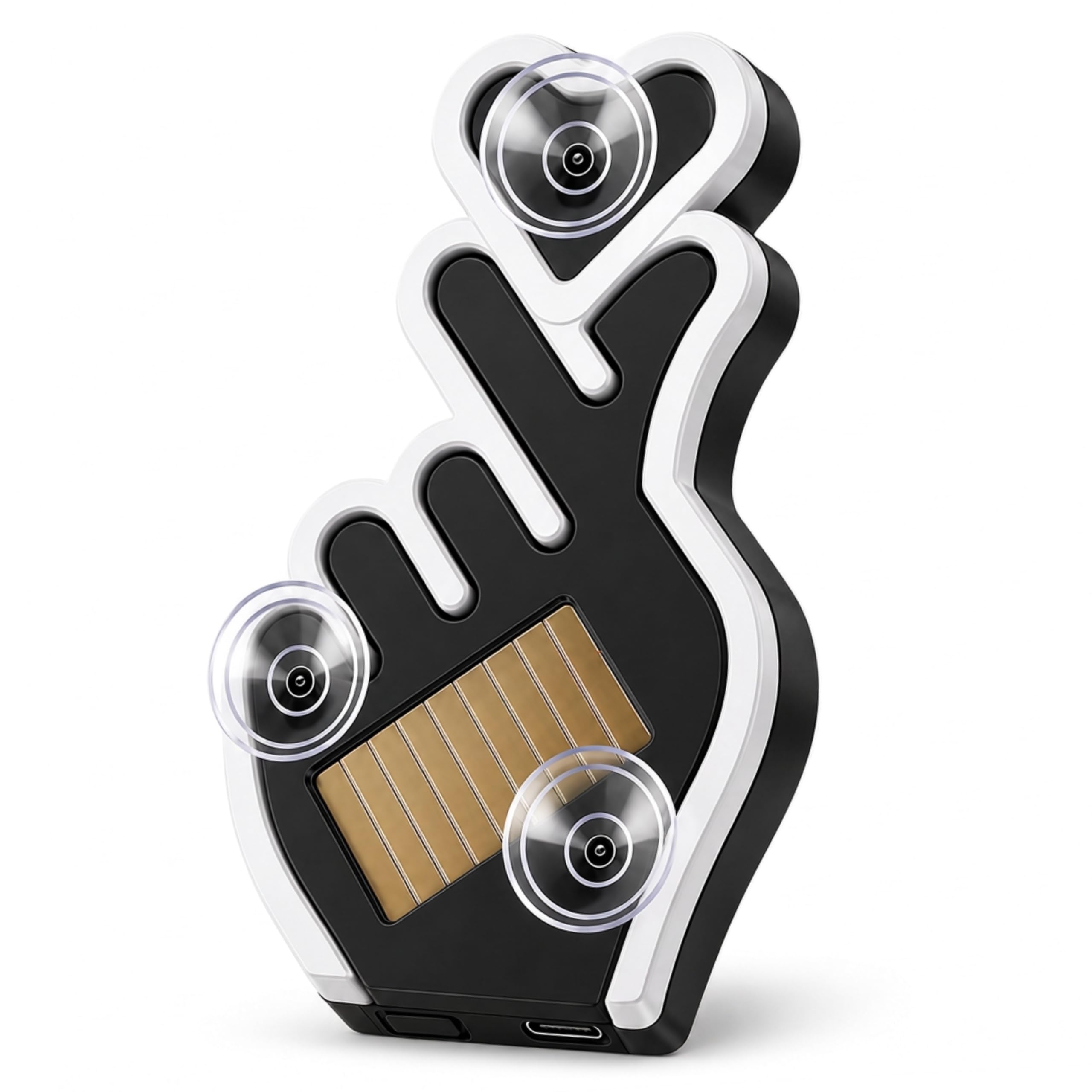 SARTE Cars Window LED Mini Heart Hand Light, Solar Assisted & Type-C Car Interior Ambient Light with Vibration and Light, Multi-Colour Lighting Modes, Suction Cup Window Decoration-image-39