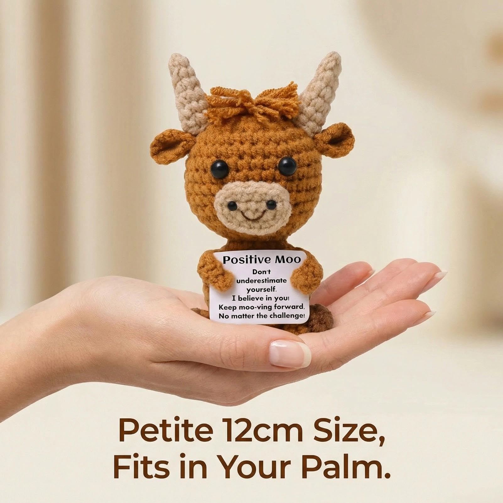 AUFIKR Highland Cow Plushie, Cute Emotional Support Gift, Well Done Present, First Day of School Gift for Children - Image 2