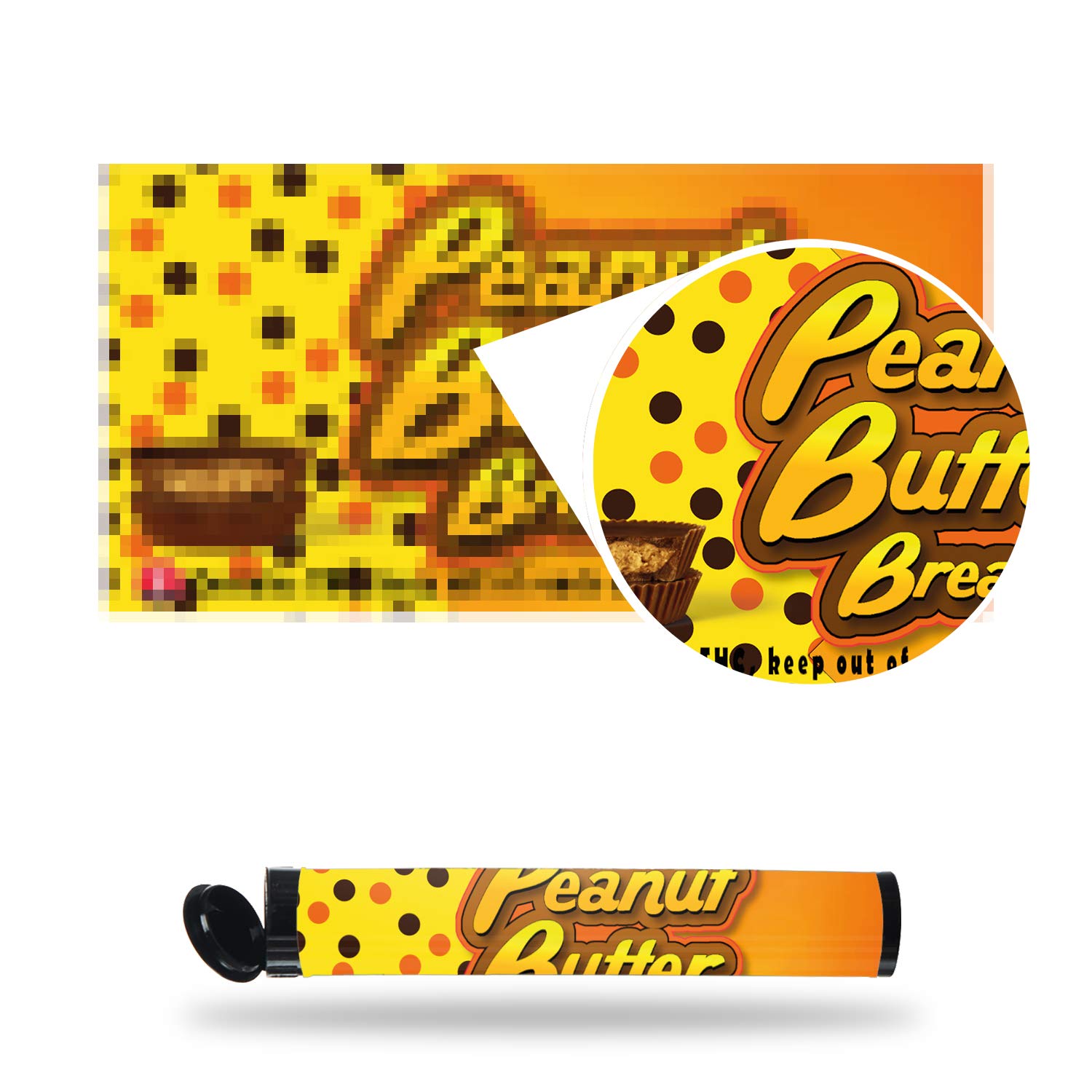 Peanut Butter Breath Pre-Roll Labels - Cali Labels - Pre-Roll Tube Stickers x100