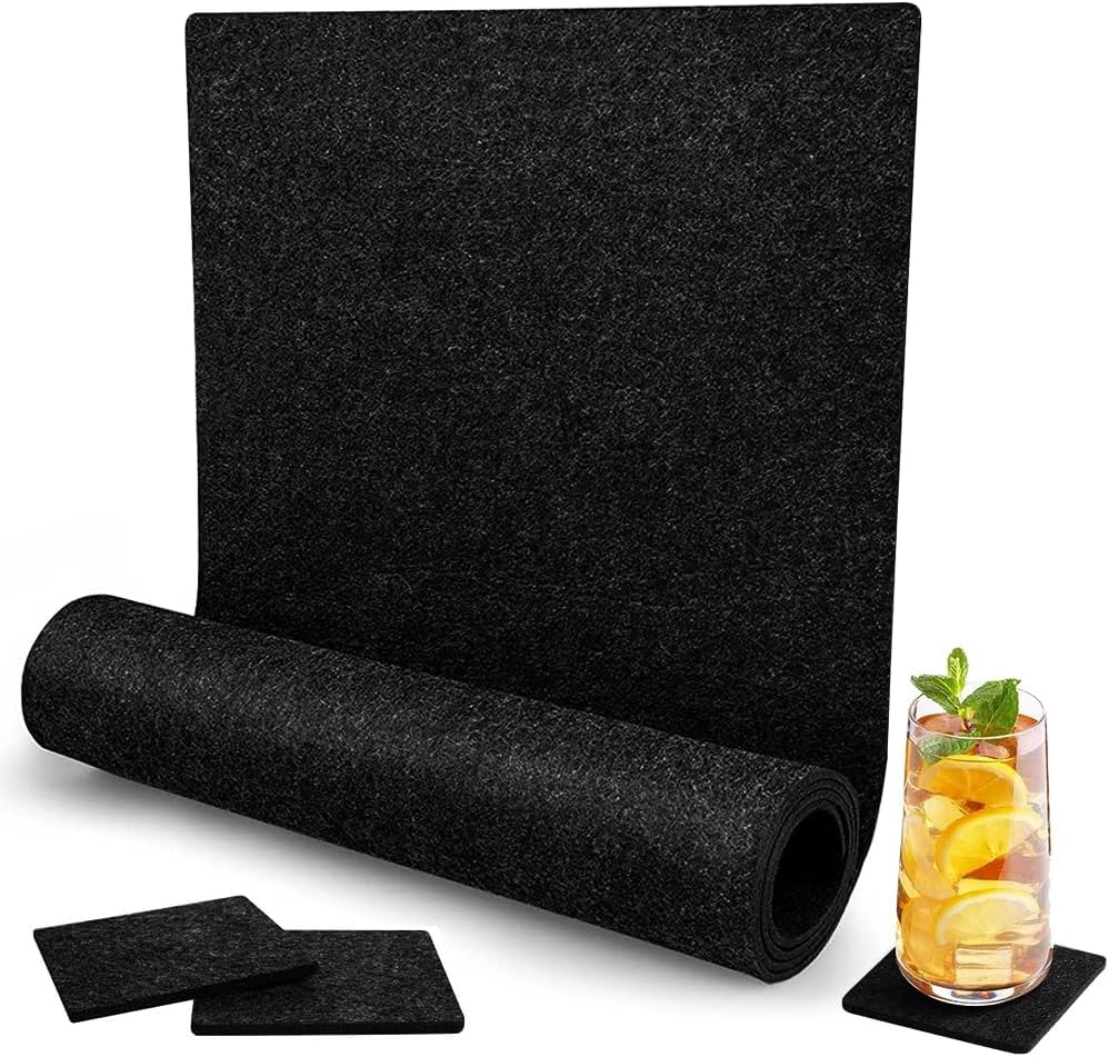 LOMUG Tischläufer aus Filz 150x40 cm Filzstoff Tischband Filzläufer Tisch Abwaschbar Tischdecke, Große Desk Matte, Schreibtischunterlage Filz, Desktopschutz Schreibtischmatte für Büro Zuhause Esstisch