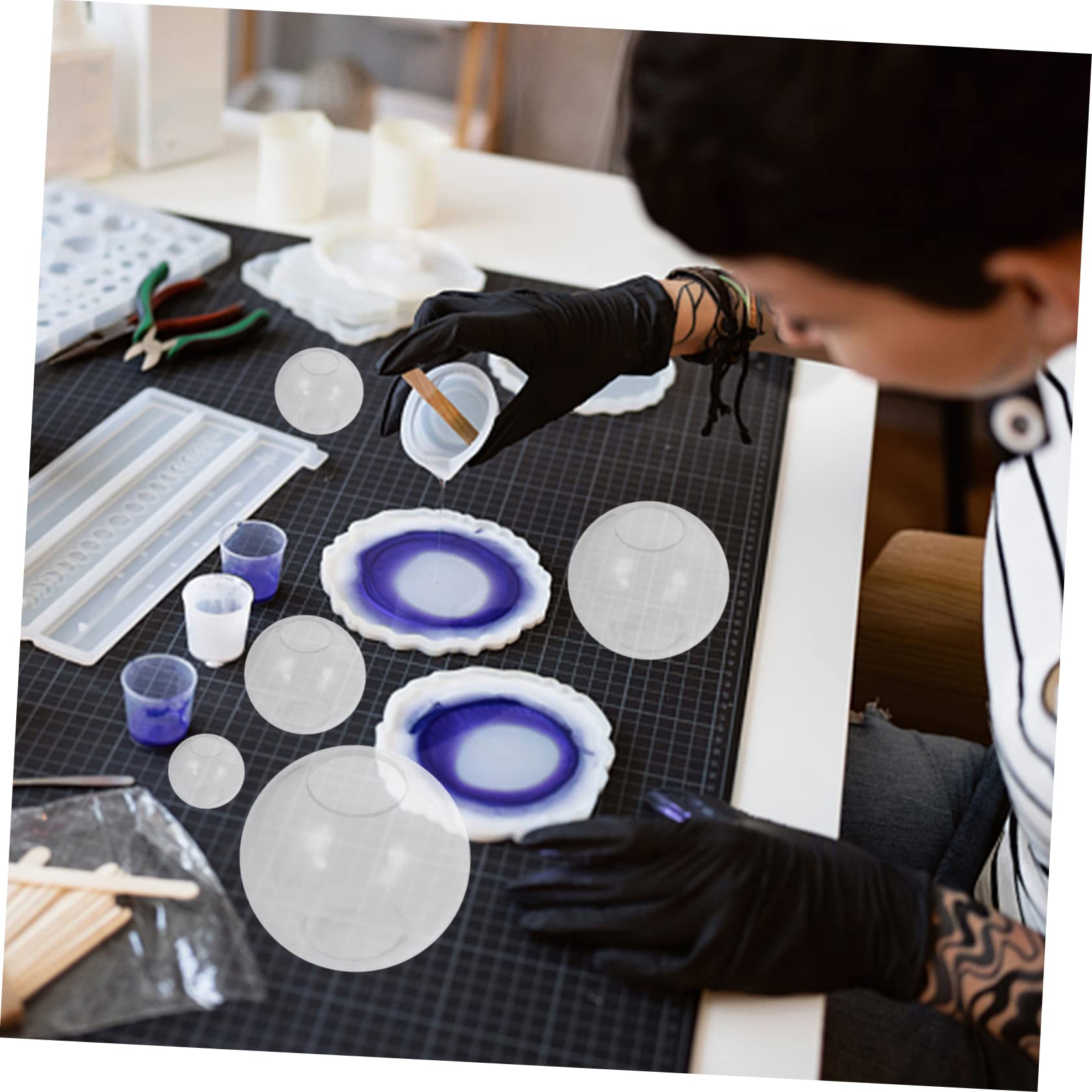 TEHAUX 12pièces Moules Silicone Transparent pour Décoratives pour Parfaits pour Objets Forme De