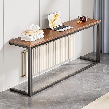 Long Radiator Shelf,Radiator Topper Cover Shelf,Skinny Sofa Table Behind Couch,Modern Narrow Entryway Table,for Home Living Room Office Bedroom Foyer CorridorBlack,140x15cm/47.2x5.9in
