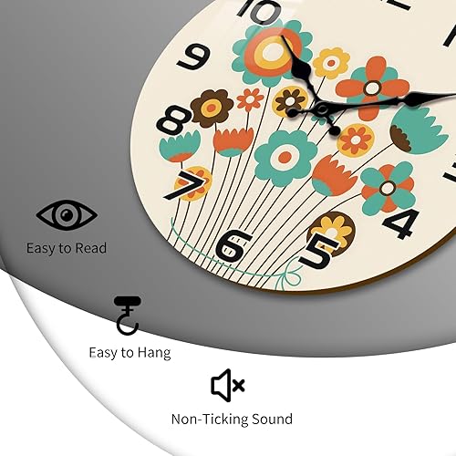 Miniatura 6 de Relojes de pared bohemios grandes para decoración de sala de estar, relojes de pared de cocina de 16 pulgadas, funciona con pilas, reloj de pared