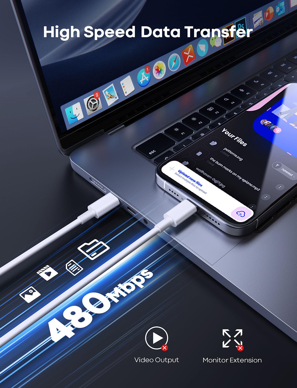 Cavo da USB C a USB C da 3,5 m, 60 W, ricarica rapida, extra lungo da USBC a USBC, per iPhone 16/16 Plus/16 Pro/16 Pro Max, iPhone serie 15, Galaxy S24 Ultra S23, Pixel, PS5, Switch e altro
