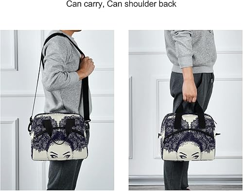 Miniatura 6 de ALAZA Lonchera aislada con cabello rizado, reutilizable, con correa para el hombro, para mujeres, hombres y adultos, 19 latas (12.5 litros)