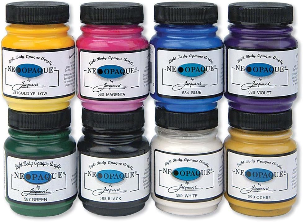 Jacquard Products JAC5800 Neopaque Acrylic Paint (8 Pack), 2.25 oz, Assorted