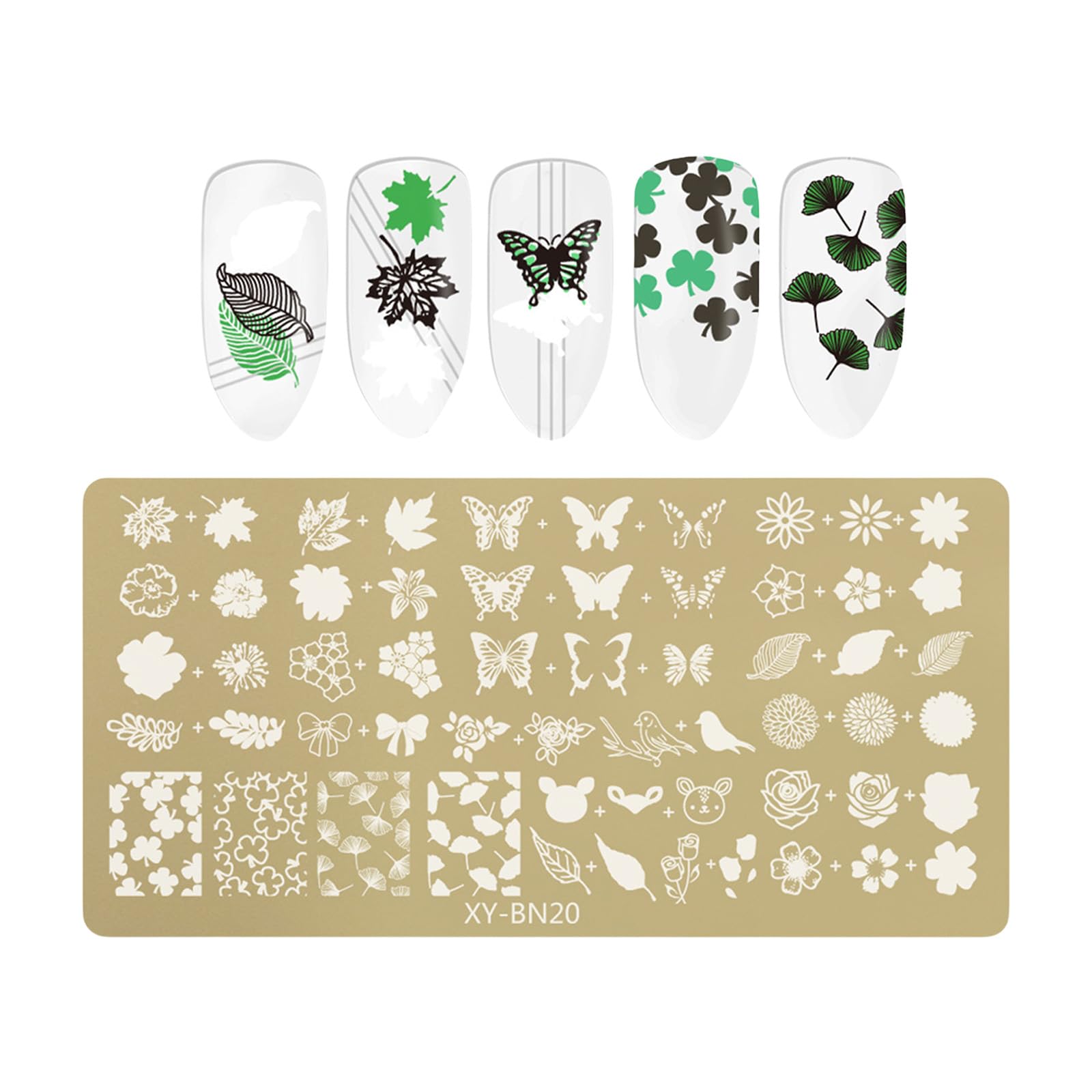 Jazuaiao Butterfly Bowknot Nails Art Stamp Plate Stainless Steel Template Accessories for Professional Manicure Design Nails Art Plates for Home Use