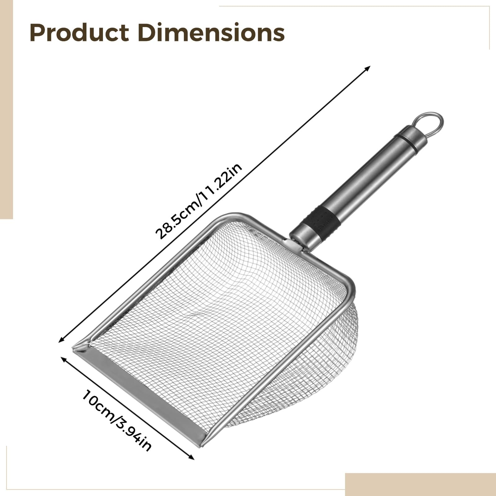 Set di 4 colini da giardino in acciaio inox, per terra e sabbia, maglie da 2,0 mm, 2,8 mm, 3,8 mm, 5,0 mm, robusti utensili per il setaccio per giardino, compost, cortile