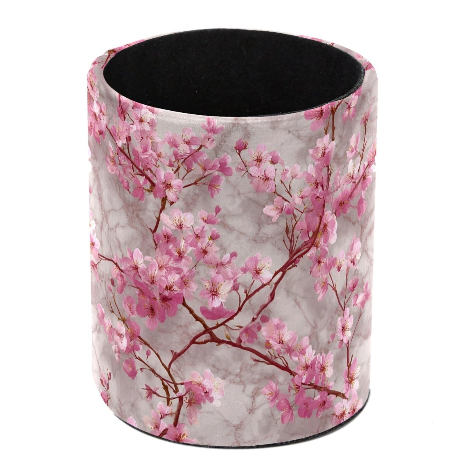 FWJZDSP Cherry Blossom Marble Pencil Cup Pen Organizer Makeup Brush Holder for Office Home Countertop Desk Accessory Storage