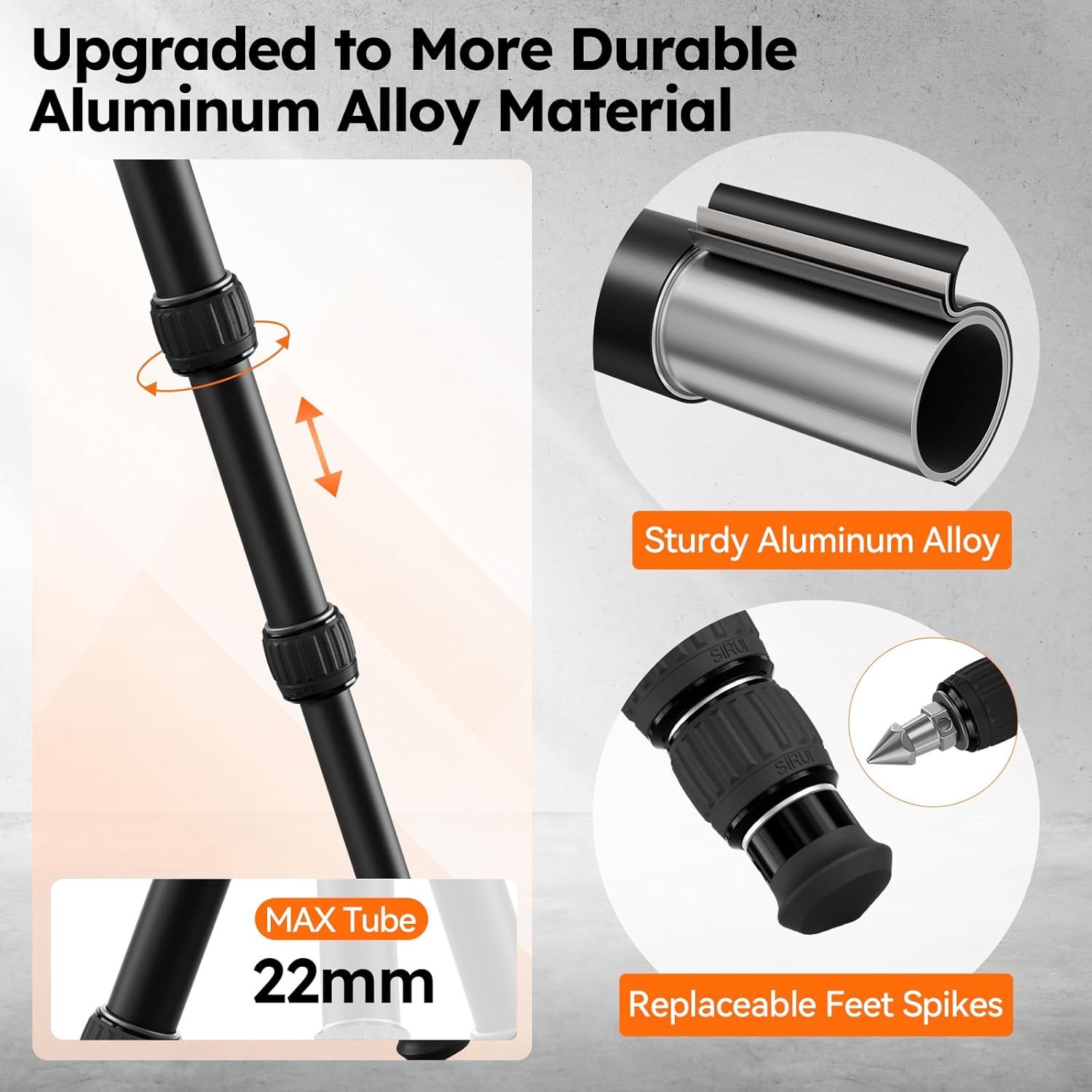 SIRUI Aluminum Alloy Desktop Tripod, 1.9lbs Mini Lightweight Tripod with Low-Profile Ball Head, Compact Design, 33lbs Load, 16.7" Max Height, for DSLR, Mirrorless Camera, Phone, Vlogging