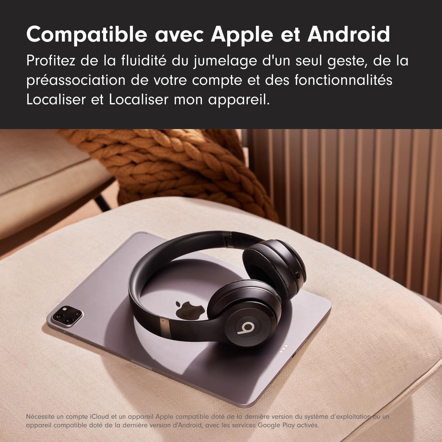 Beats Solo 4 – Casque Supra-auriculaire sans Fil Bluetooth, Apple et Android Compatible, 50 Heures d’autonomie – Noir Mat