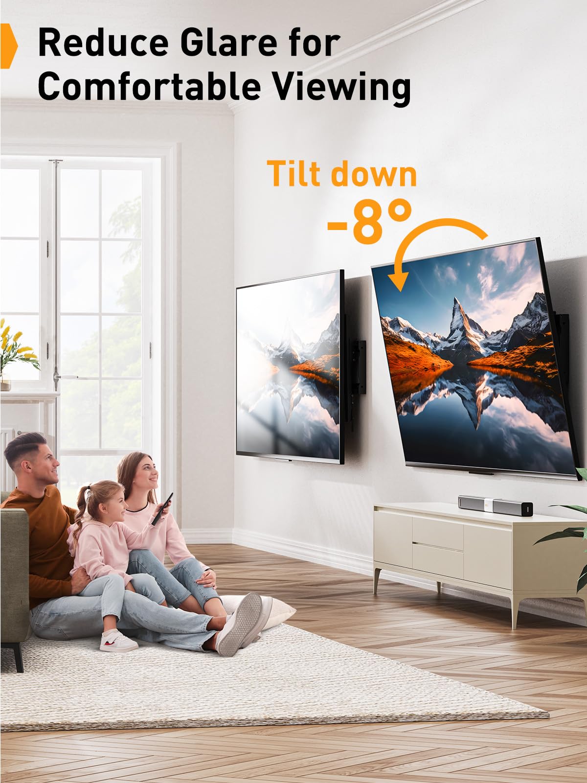 Perlegear TV Wandhalterung, Neigbare TV Halterung für 37-82 Zoll LED, LCD, OLED, Flach & Curved Perlegear TV Wandhalterung, Neigbare TV Halterung für 37-82 Zoll LED, LCD, OLED, Flach & Curved