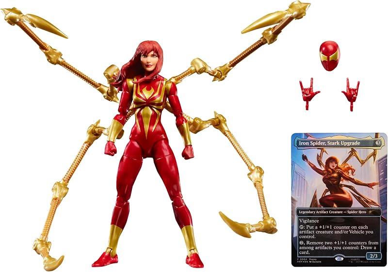 Imagen del producto: Marvel Legends Series, Magic: The Gathering, Mary Jane Watson (Iron Spider), Figura Spider-Man de 15 cm con Carta Exclusiva Metalizada